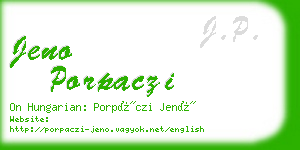 jeno porpaczi business card
